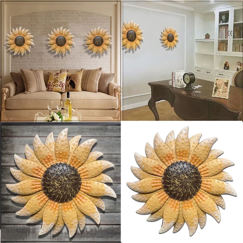 

Металлический Цветочный Подвесной Настенный кулон, цветочное художественное украшение, искусственный цветок, окрашенные настенные украше...