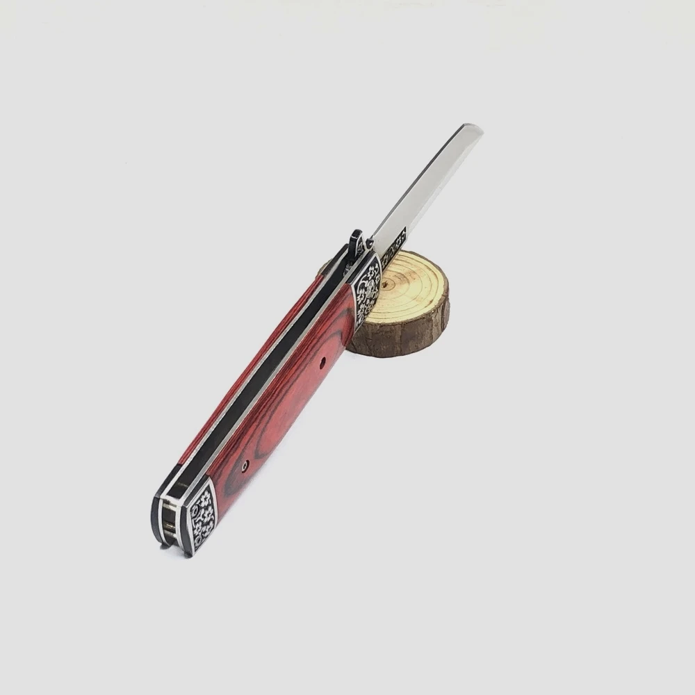 Карманный складной нож тактический для выживания лезвие 440с деревянная ручка