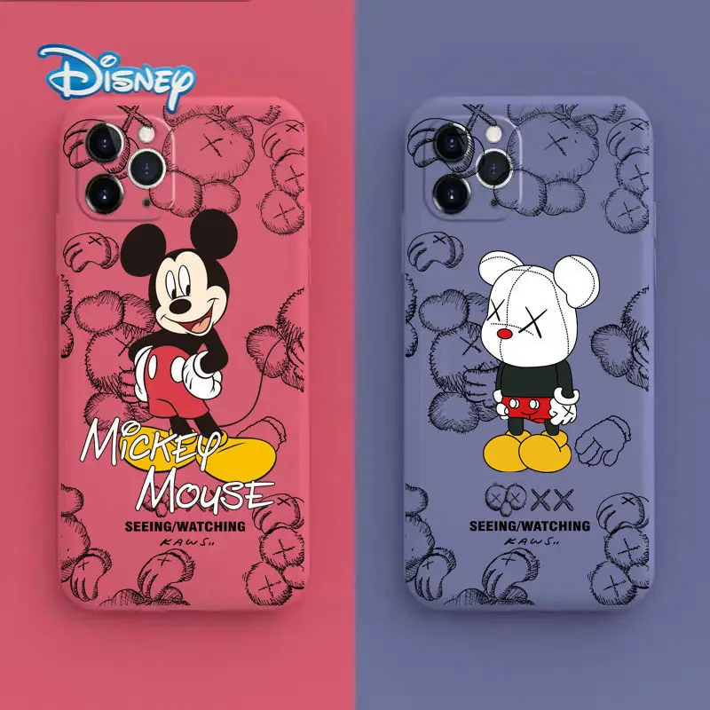 

Disney Mickey Cartoon Mobile Phone Case for iPhone 13 12 11 Pro Max Mini XR XS 7 8 Plus Cute Cell Phone Back Covers