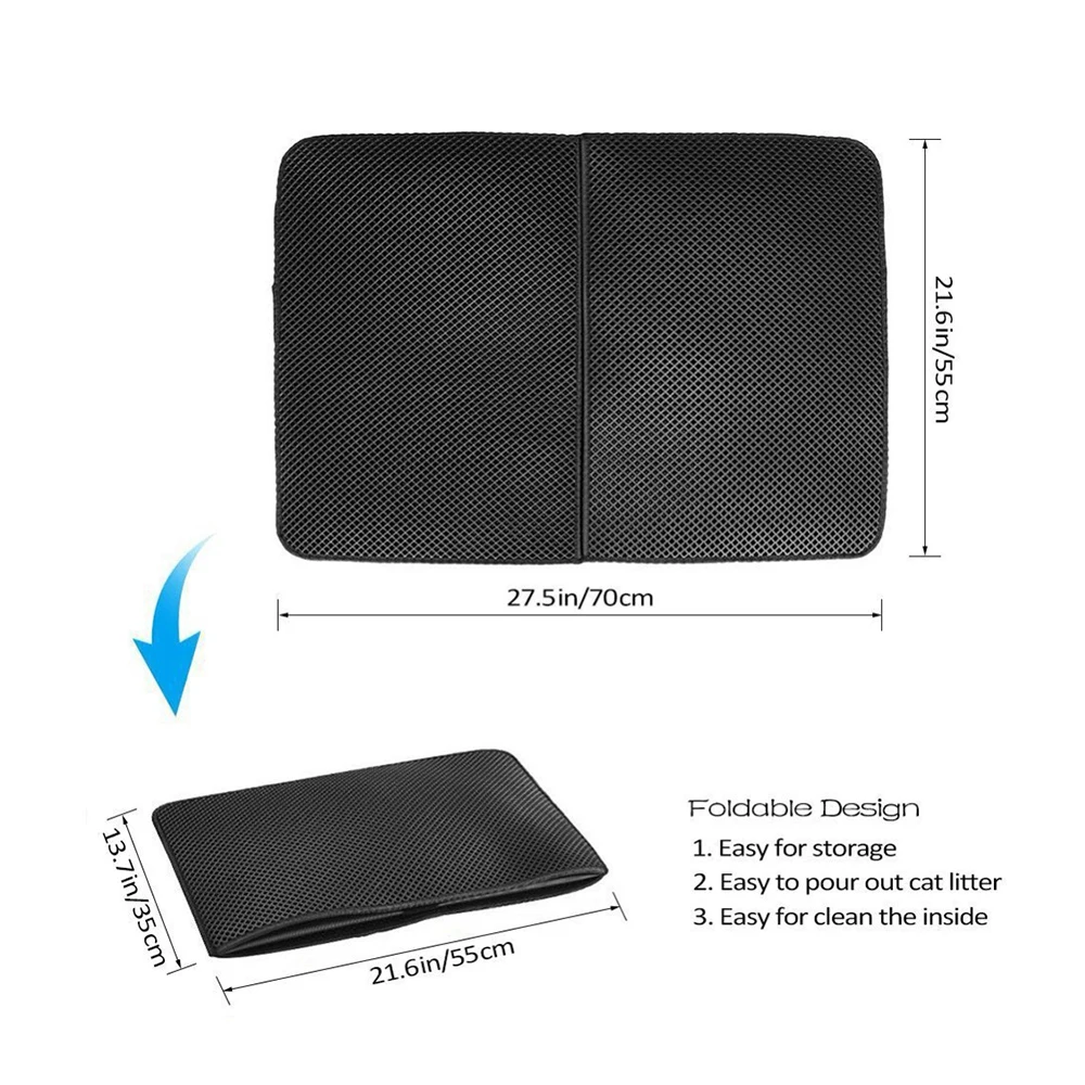 

New Waterproof Pet Cat Litter Mat EVA Double Layer Cat Litter Pads Trapper Mat folding Non-slip Pet Litter Mat CMSA01