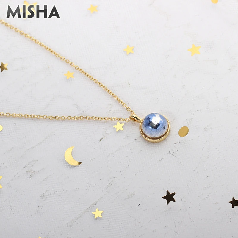 MISHA Трендовое ожерелье для женщин натуральный жемчуг Звездный дизайн модная