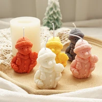 new snowman candle silicone mold for handmade desktop decoration gypsum epoxy resin aromatherapy candle silicone mould
