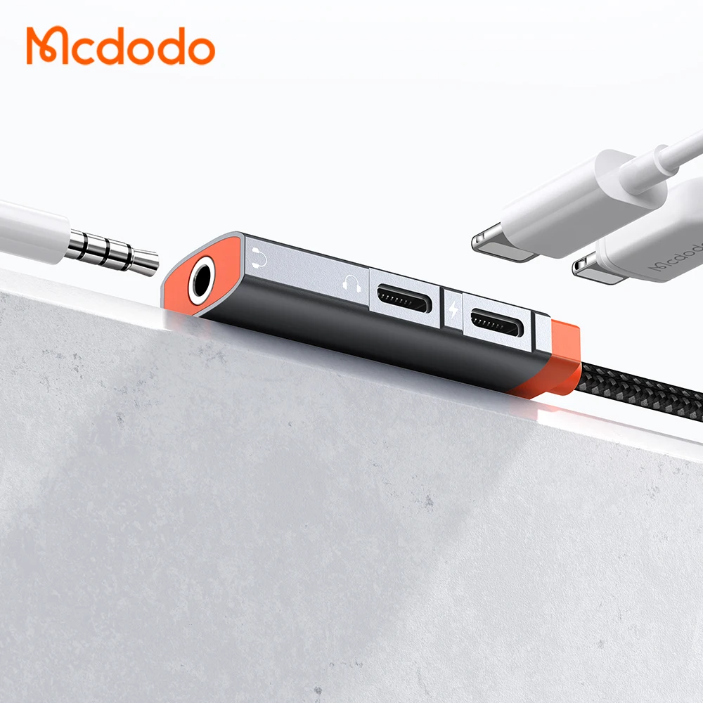 Mcdodo 3 In 1 Audio Adapter Dual Lightning to DC 3.5mm Jack Earphone Charging Aux Splitter For Phone 13 12 11 Pro XS MAX XR