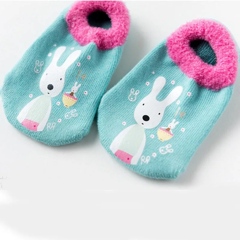 baby non slip socks boy girl cotton terry thick newborn infant winter warm short slipper sock toddler Animal print sneakers | Детская