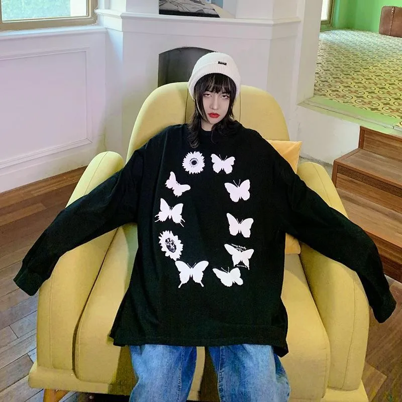 

2020 new spring long-sleeve women sweatshirt bow printing women hoodie student Hong Kong style sweatero-neck women tops hoodies