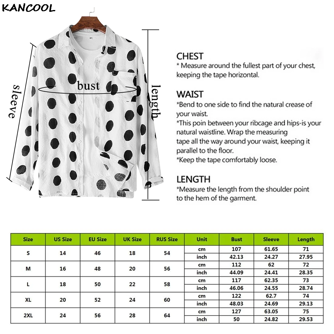 

KANCOOL Men Polka Dot Shirt Casual Button Up Shirts Men Chemise Homme Party Club Male Shirts Garden Point Camisas Masculina