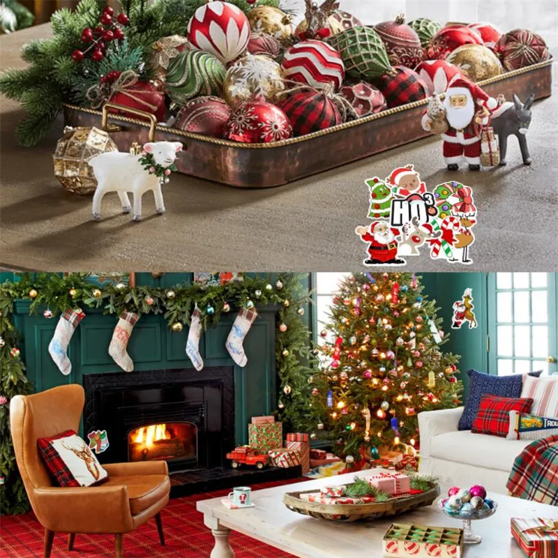 

10/30/50PCS Cartoon Christmas Graffiti Mobile Phone Skateboard Luggage Waterproof Stickers Decorative Toys Wholesale