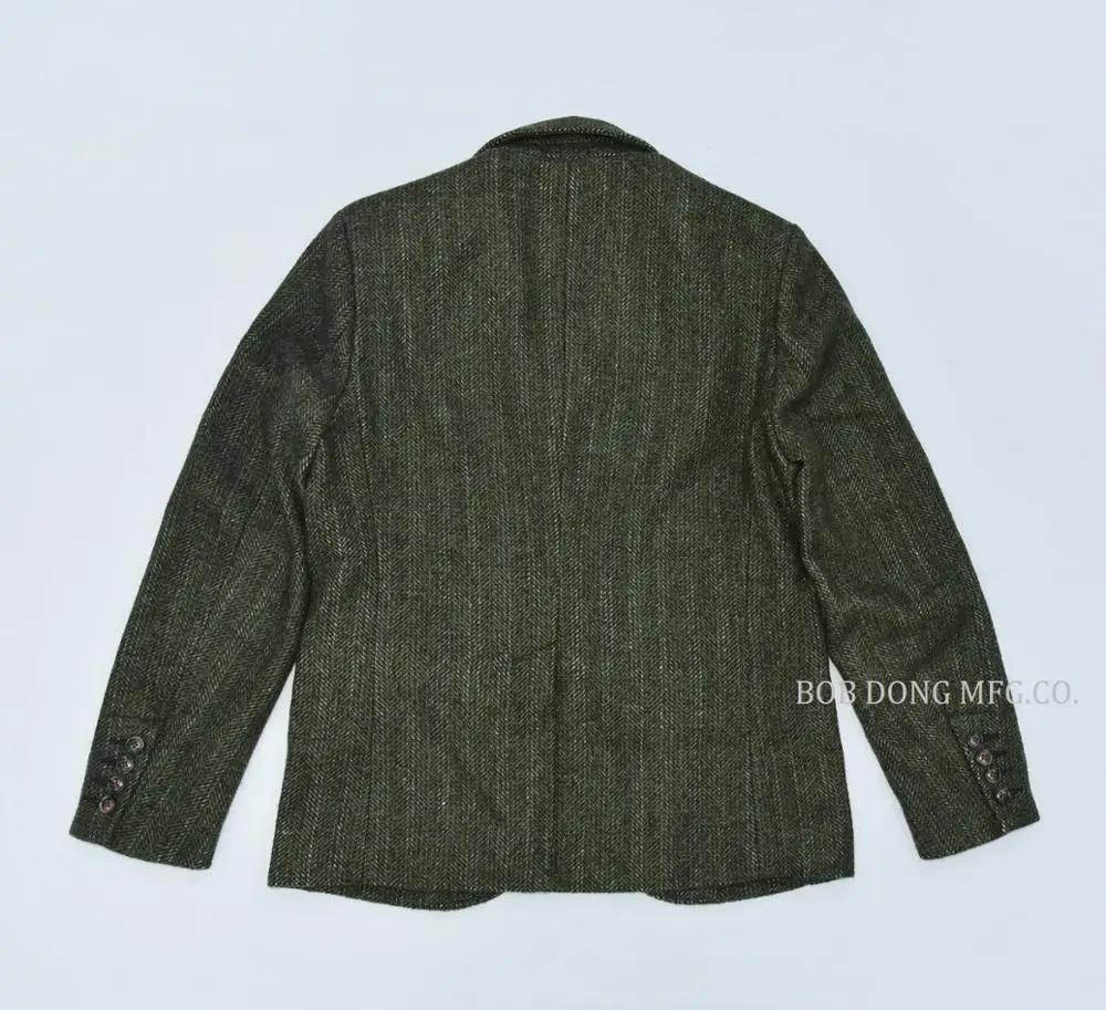 Beste Bob Dong Tweed Jacket Blazer Vintage Land Gestreepte Wol Sport Jas Voor Mannen