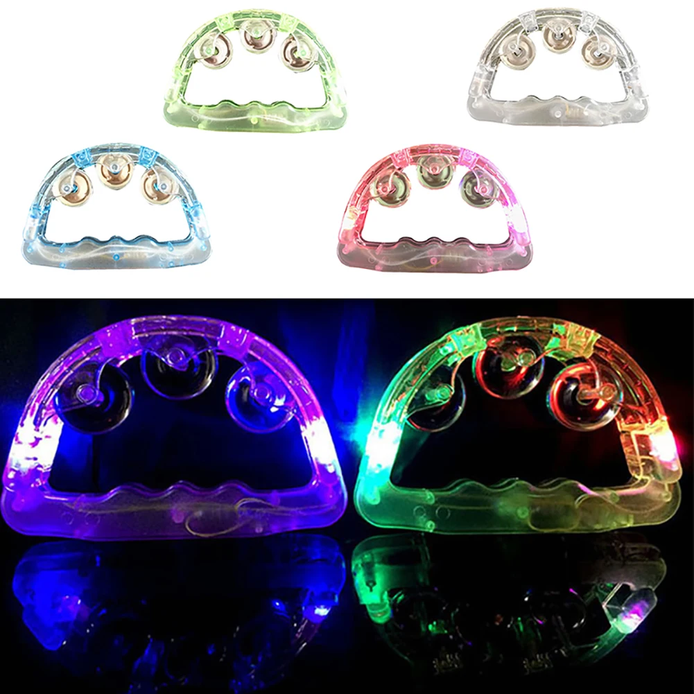 High Quality New Sell Sensory LED Lighting Toy Flashing Tambourine Musical Instrument Calming Household Intresting Tools | Дом и сад