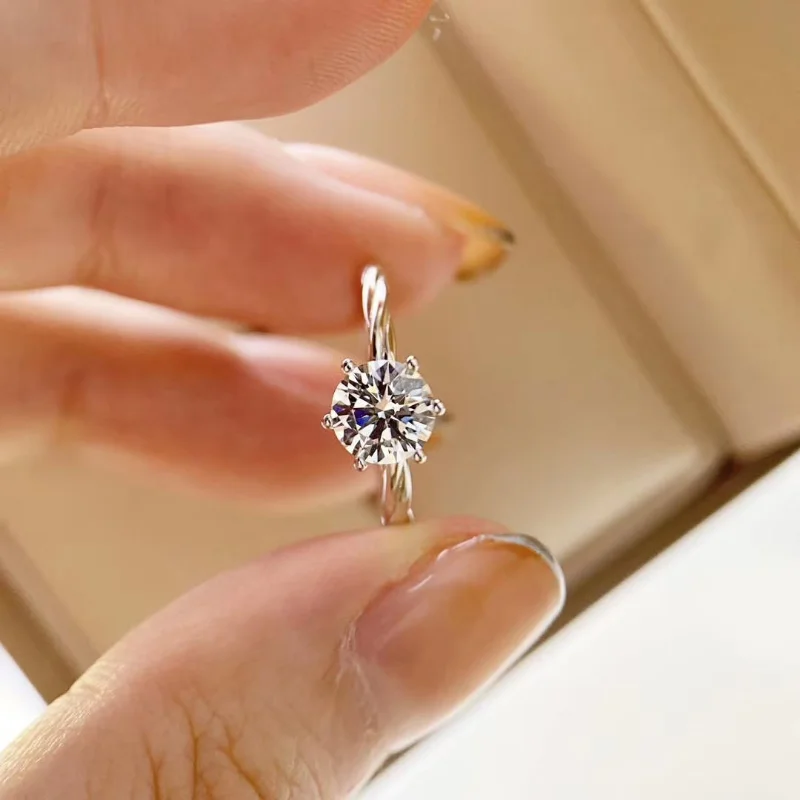 

Simple 925 Sterling Silver 0.8CT Round Cut Rose Gold Vine Flower Vine Twisted Arm Ring Women Fine Jewelry