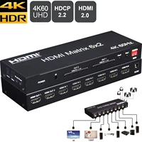 4k 60hz 6x2 hdmi 2 0 matrix 6 in 2 out hdmi splitter switch 4x2 hdmi matrix audio video converter edid for laptop pc tv monitor