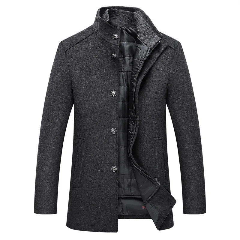 Mountainskin зимняя мужская куртка из шерсти Slim Fit толстое теплое пальто с регулируемым
