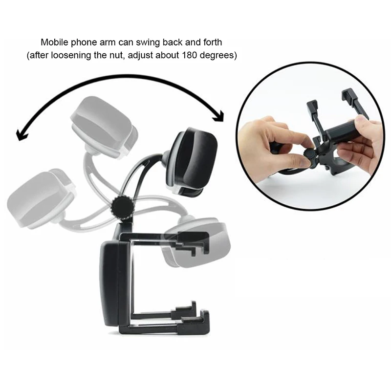 

Car Multifunctional Mobile Phone Bracket 360 Degree Sun Visor Mirror Dashboard Mount GPS Stand Phone Holder With Parking Card