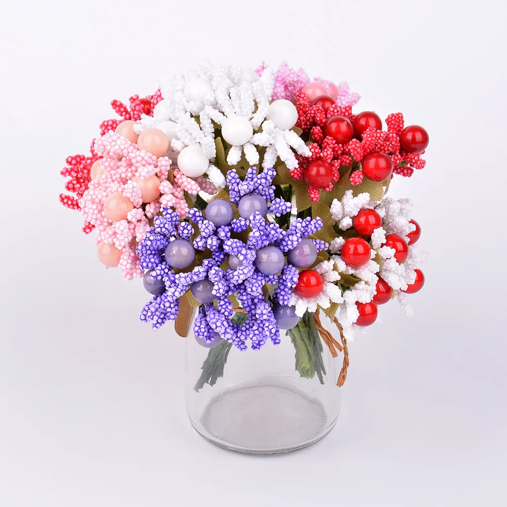 10 шт мужские мини жемчужные ягоды с тычинками Букет Свадебные Рождественские