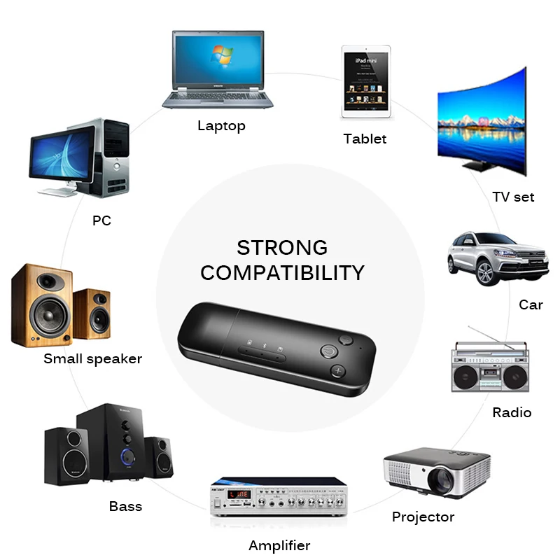 Портативный мини Bluetooth 5 0 беспроводной музыкальный ресивер автомобильный