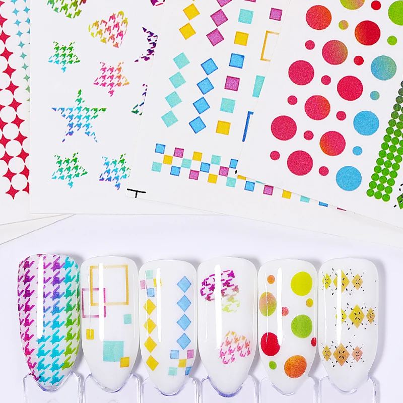 1 Лист наклейки для ногтей Переводные Водные Наклейки Смешанные узоры наклейка