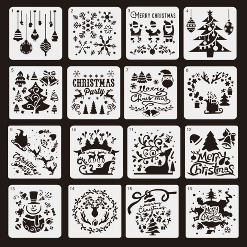 

Christmas Drawing Template Stencil Painting Scrapbooking Embossing DIY Art Craft
