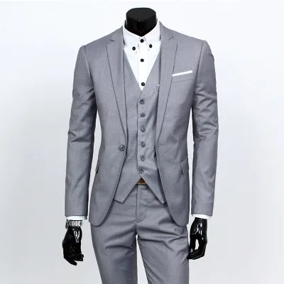 ZOGAA мужские вечерние костюмы Бизнес Slim Fit свадебные костюмы жениха чистый цвет 3 шт. костюмы плюс размер мужские костюмы для отдыха 5XL 4XL