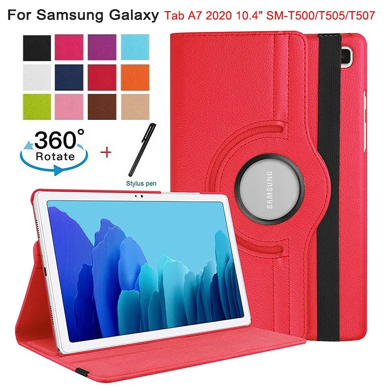 

Для Samsung Galaxy 2020 Tab A7 10,4 "SM-T500/T505/T507 360 Вращающийся чехол из искусственной кожи (полиуретан) с зернистой фактурой с планшет Анти-пыль чехол + подс...
