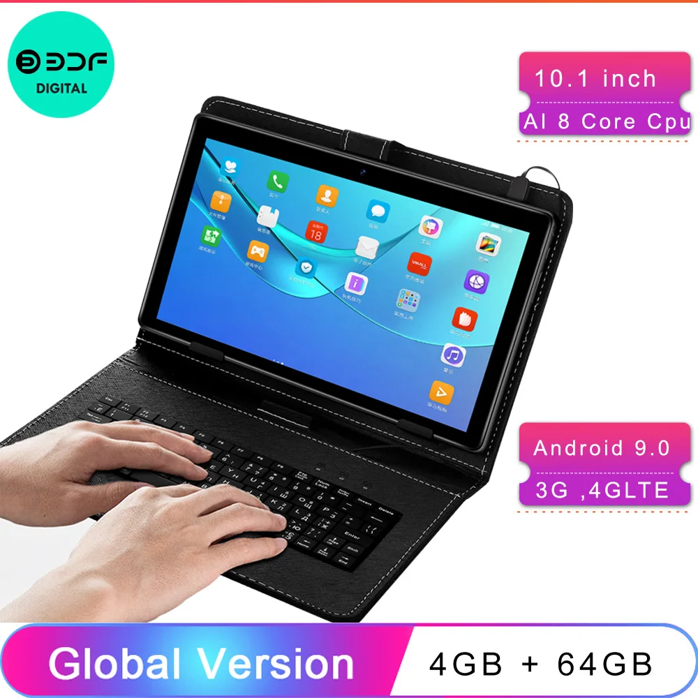 10.1 Inch Android 9.0 Tablet Pc Octa Core 4GB+64GB IPS LCD Support 3G 4G LTE Mobile Phone Call 5000mAh Battery AI 8 Cpu Android