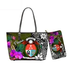 Doginthehole Naoero полинезийская женская сумка, 2 шт., кошелек с принтом черепахи хибискуса, сумка через плечо, брендовый дизайн, Кожаный клатч