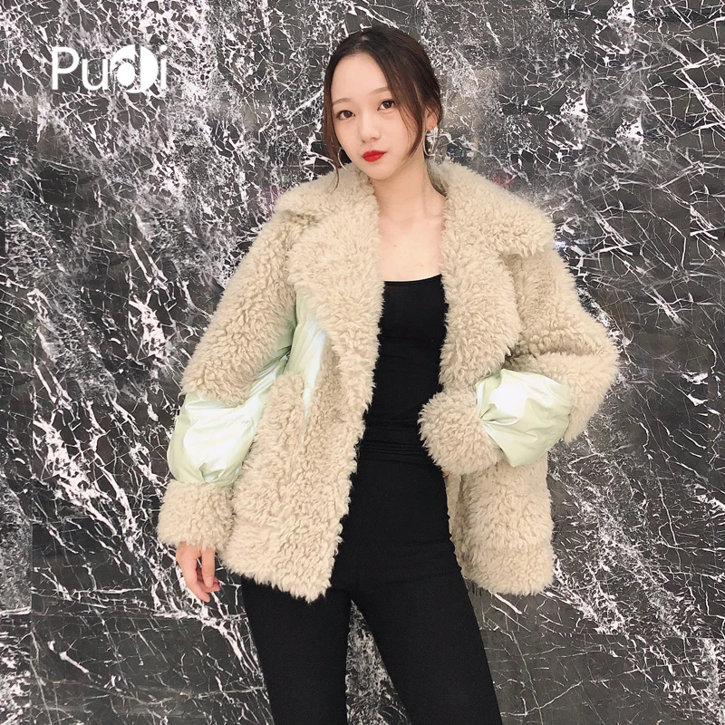 PUDI TX107207 Женская зимняя новая ткань натуральная шерсть мех внутри пуховик теплая куртка пальто Женская Классическая куртка, пальто