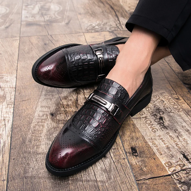 

Элегантные Мужские модельные лоферы с острым носком; обувь для свадьбы, вечеринки, офиса, торжественных мероприятий; кожаные лоферы; Sepatu; сл...