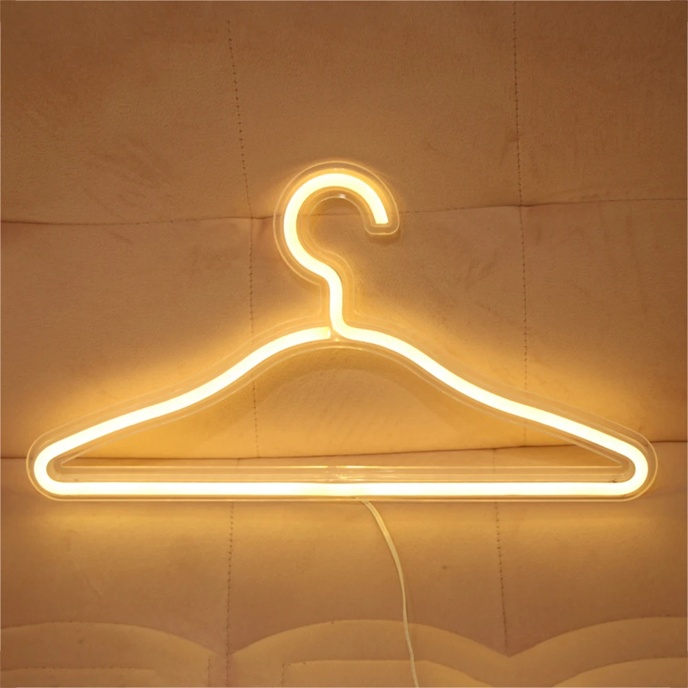 

LED Neon Light Clothes Stand Hanger Night Lamp for Home Bedroom Wedding Clothing Store Art Wall Decor USB Powered Dropship