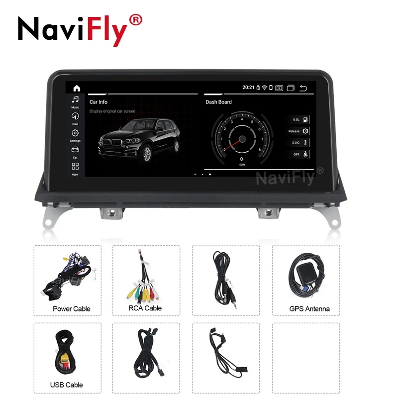 

NaviFly Carplay API29 Android 10.0 Car DVD GPS for BMW X5 E70 X6 E71 2007-2013 CCC CIC 10.25" 1920*720 IPS screen WIFI 4G LTE
