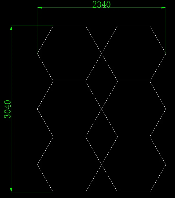 

2.4*3M Customized Design Hex Led Light for Home Garage Barber Shop and Commercial Systems