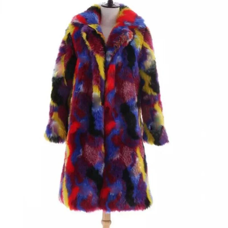 Women's fur coat new faux fox fur clothes mid-length fur suit collar winter autumn コート женская зимняя куртка jaqueta feminina