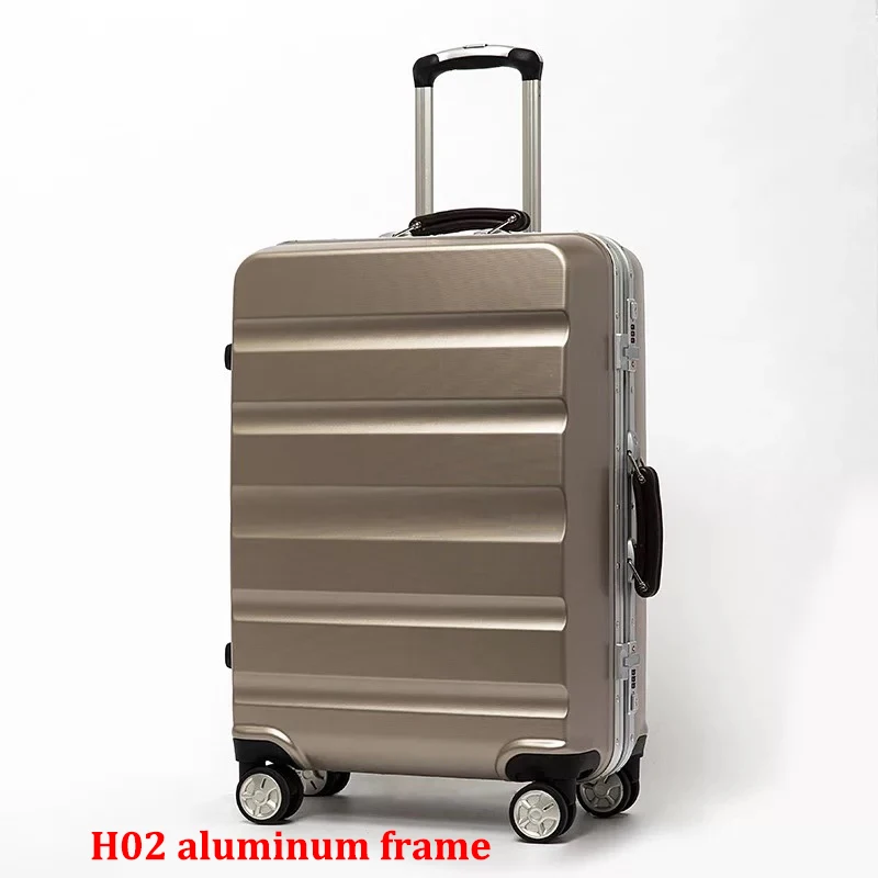 aluminium frame ПК 20''24/28 дюймов Дорожная сумка на чемодан на колесиках Прокат троллейбусов кабины, сумка для багажа Сумка Для женщин Стильный чемодан - Цвет: aluminium frame