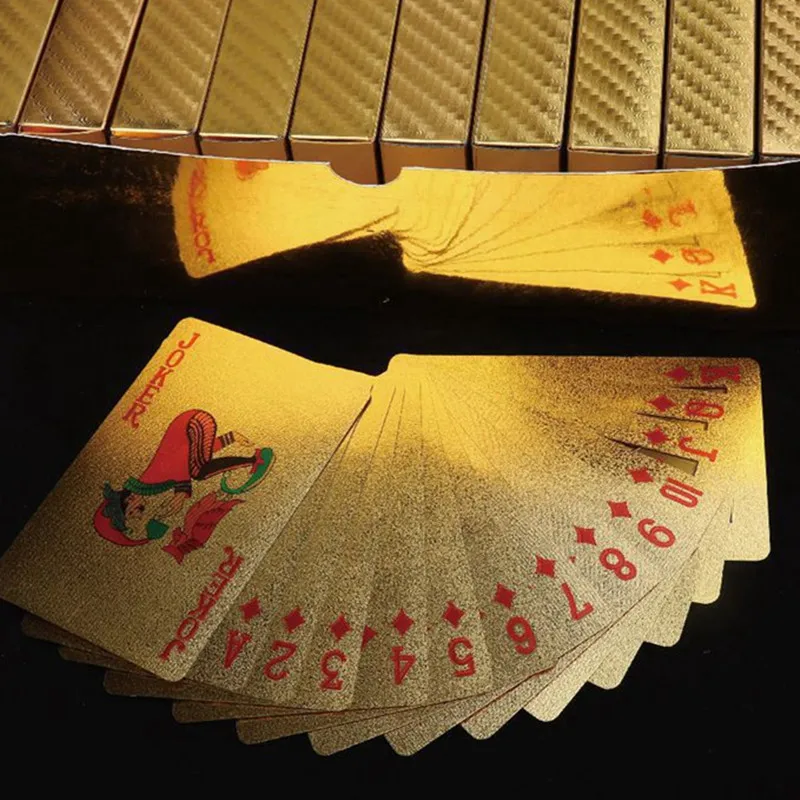 24K золото покер игральные карты Золотая фольга День святого Валентина подарки