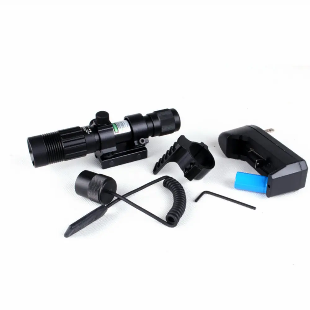 

Tactical Adjustable Green Laser Sight Designator Flashlight Light Dot To Light Adjust With Remote Pressure Switch Mount