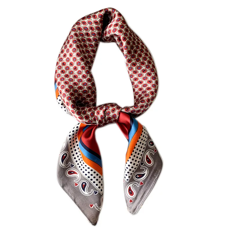 

2021 new cashew flower fashion small square scarf female wild simulation silk clothing decoration scarf sunscreen silk scarf