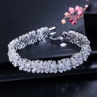 aaa zircon bracelet luxury shiny s925 sterling silver bracelet bridal wedding luxury jewelry