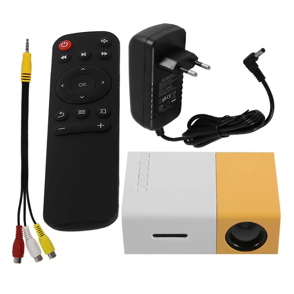 

YG300 профессиональный мини-проектор Full HD1080P светодиодный проектор для домашнего кинотеатра ЖК-видео медиаплеер проектор желтый и белый