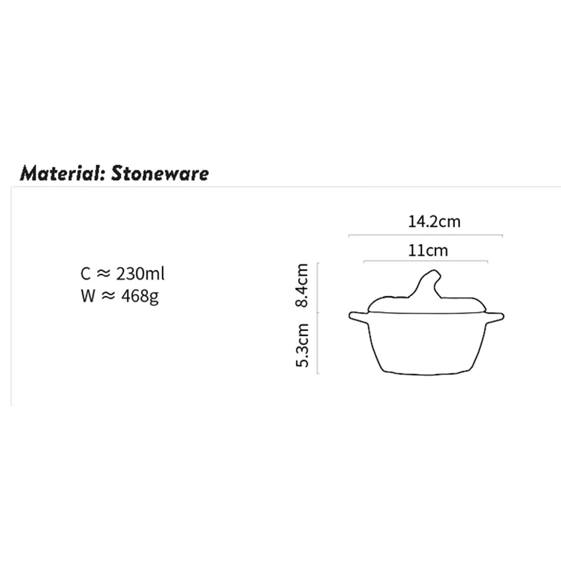 Керамическая миска для супа с крышкой ручкой салата фруктов духовки кухни форма