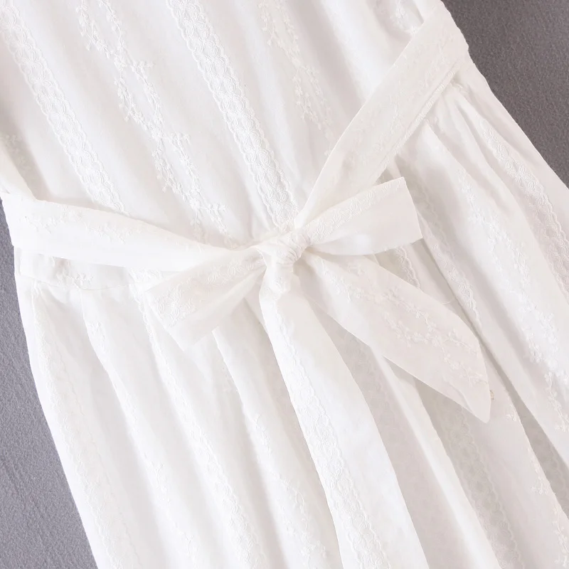 Za 2019 модное женское мини-платье из белого хлопка милое элегантное кружевное