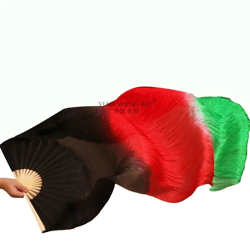 Имитация шелка танец живота вентиляторы для левой руки 1 шт. ручная работа