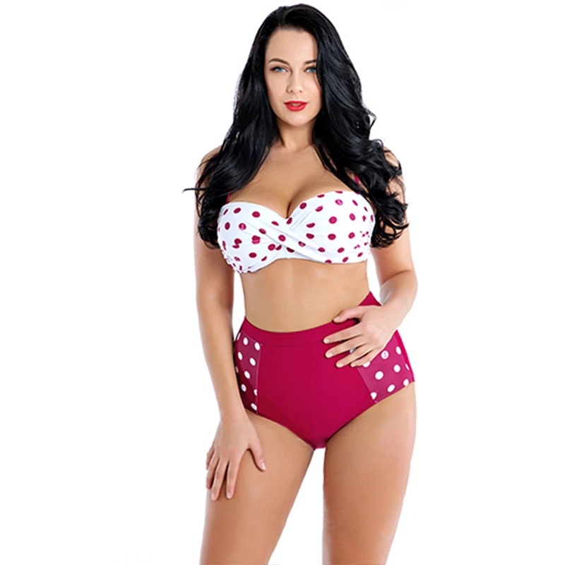LEEMIIJUU бикини набор пуш-ап купальник Для женщин размера плюс купальники Винтаж