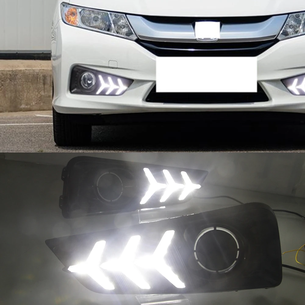 Автомобильные мигающие светодиодные дневные ходовые огни для Honda City Grace 2015 2016 2017