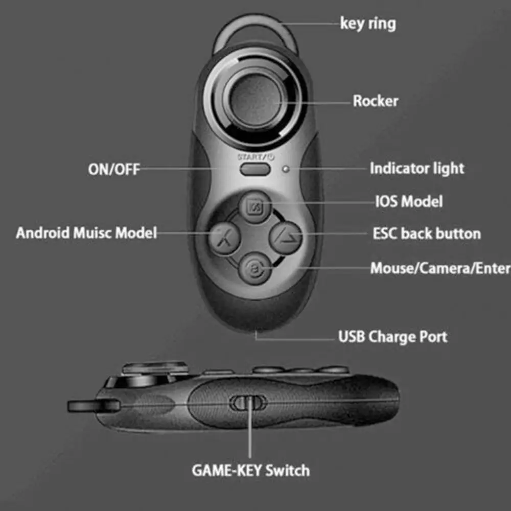 Мини Bluetooth геймпад контроллер виртуальной реальности беспроводной V4.0 с игровой