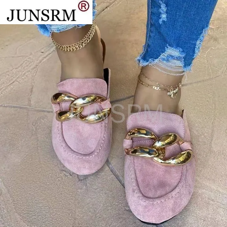 

2021 spring/summer women new outdoor casual slippers banquet ms flip flop metal beaded flat leather luxury all-match sandals