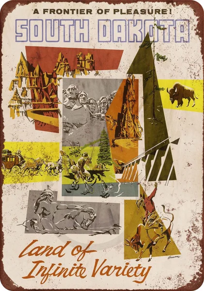 

South Dakota Land of Infinite Variety Vintage Reproduction Metal Sign
