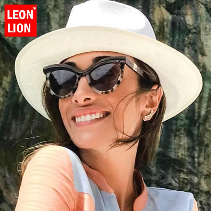 Женские солнцезащитные очки LeonLion роскошные брендовые кошачий глаз в стиле ретро