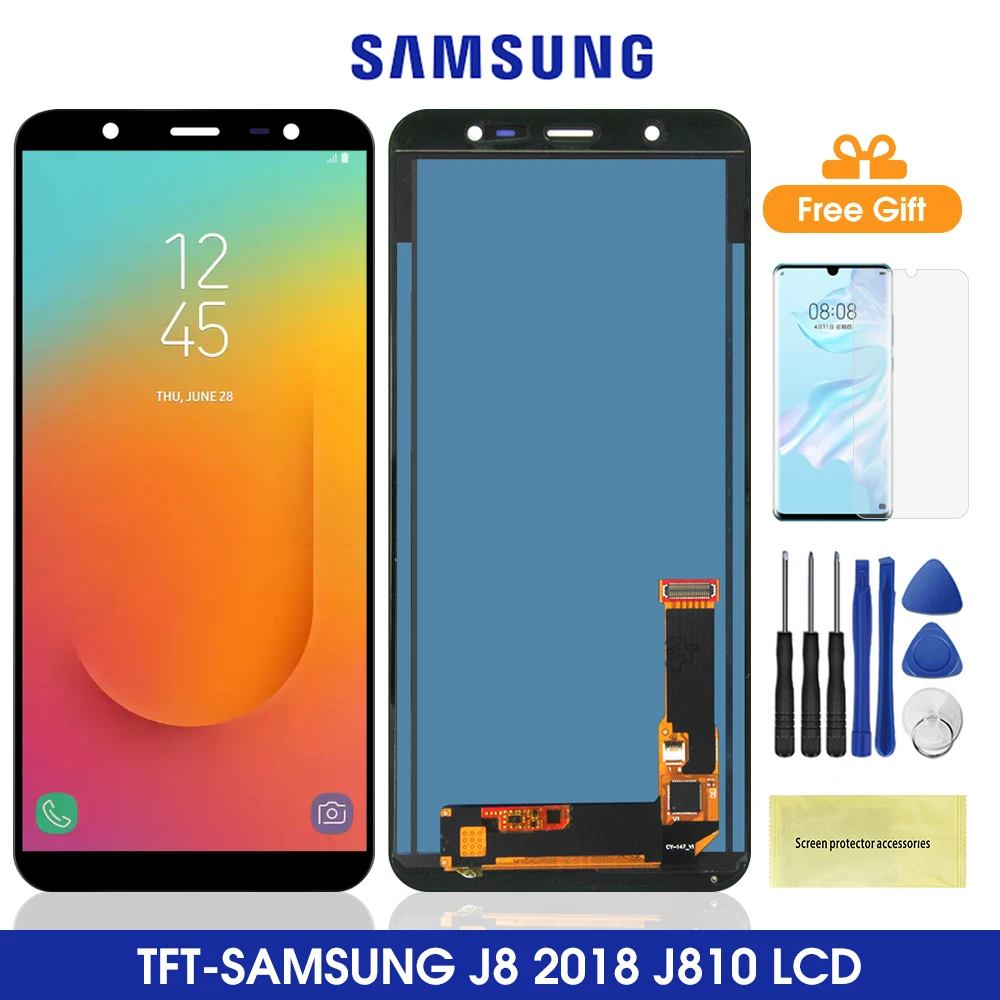 ЖК дисплей 5 8 ''с регулировкой яркости для Samsung Galaxy J8 2018 с сенсорным экраном J810