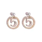 Круглые стразы, Длинные геометрические висячие серьги с надписью, женские, итальянские брендовые серьги, ювелирные изделия