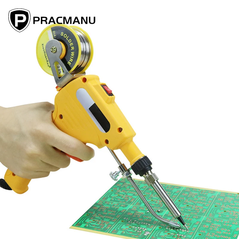 

PRACMANU Soldering Iron 220V 60W EU Plug Hand-held Internal Heating Automatically Send Tin Gun Soldering Welding Repair Tool