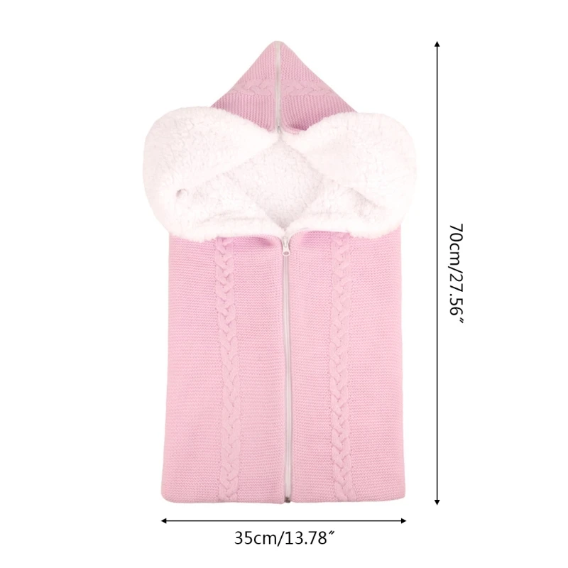 

Newborn Baby Blanket Zipper Knit Crochet Infant Sleepsack Warm Swaddle Wrap Stroller Sleeping Bag